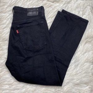 Levi’s wedgie straight black jeans cropped
